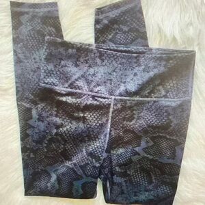 Girls Black Snake-Print Leggings